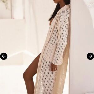 Anthropologie Duster Elegant Cream Swim Cover-Up
